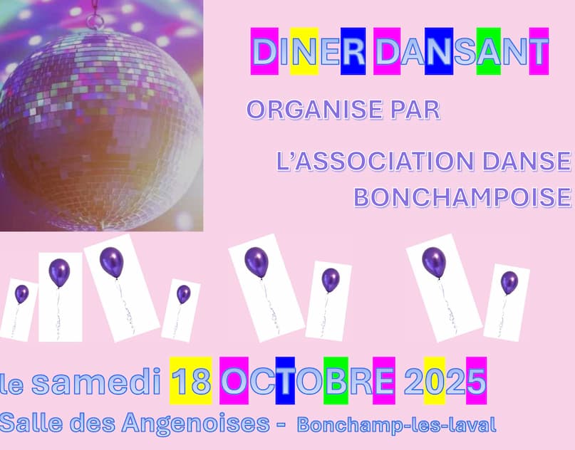 Invitation dîner annuel - Association Danse Bonchampoise